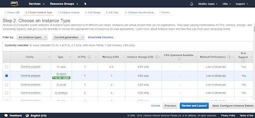 Choose An Instance Type