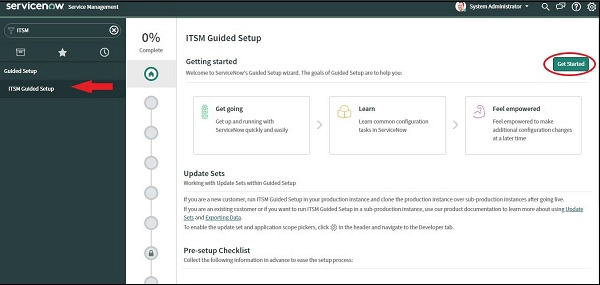 servicenow getting started